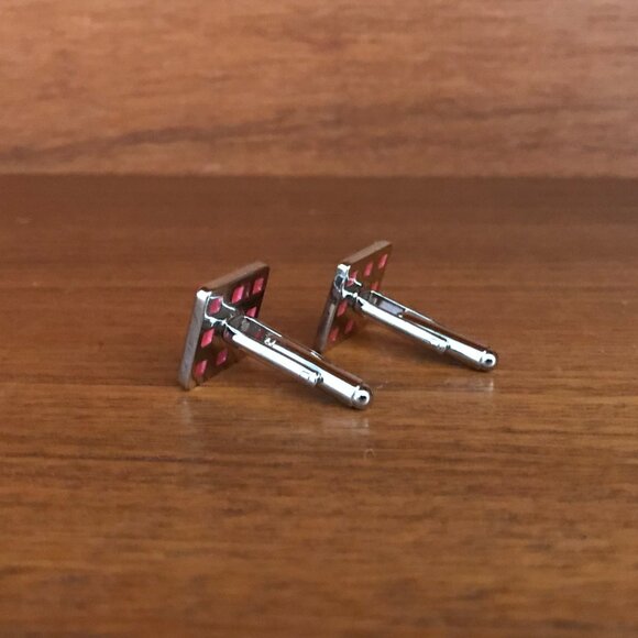 Dice Cufflinks Vintage Silver Finish - Picture 4 of 6